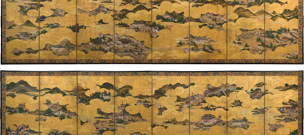 Rakuchū rakugai-zu [Coppia di paraventi, ognuno 109.5 x 388 cm]